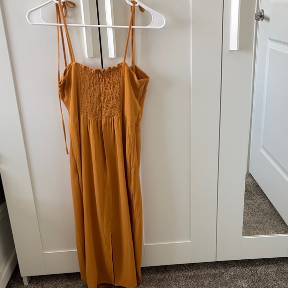 Reformation Women’s Jasper Mustard Yellow Midi Dress Size 6 - Picture 5 of 11